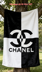 Chanel Checkerboard CC Logo Flannel Throw Blanket IMG_6653